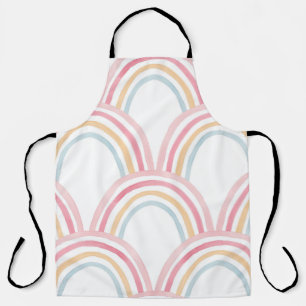 Colourful Watercolor Rainbow Seamless Illustration Apron