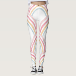 Colourful Watercolor Rainbow Seamless Illustration Leggings