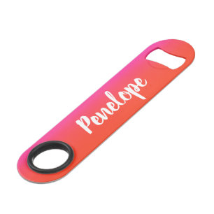 Colourful Watercolor Red Pink Monogram Script Name