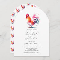 Colourful Watercolor Rooster Bridal Shower