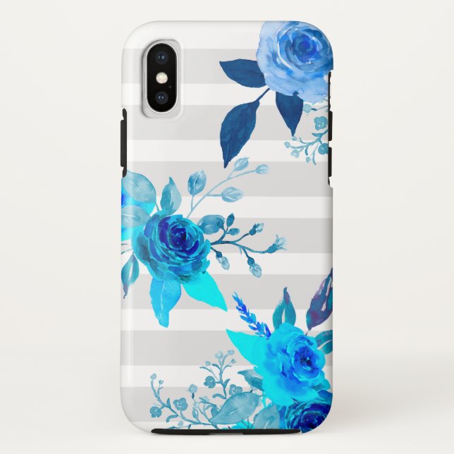 Colourful watercolor rose case iPhone X (Back)