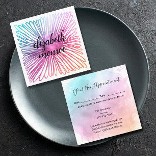 Colourful Watercolor Salon Appointment Card