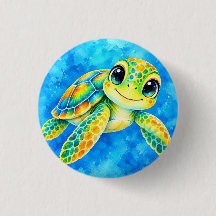Colourful Watercolor Sea Turtle