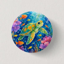 Colourful Watercolor Sea Turtle