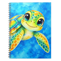 Colourful Watercolor Sea Turtle
