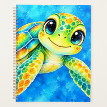 Colourful Watercolor Sea Turtle