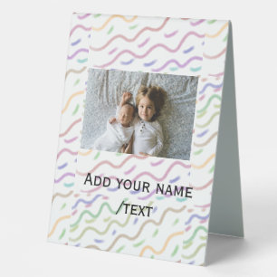 Colourful watercolor spiral pattern add photo name