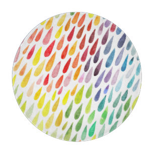Colourful Watercolor Splash Set Cutting Board