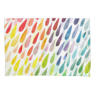 Colourful Watercolor Splash Set Pillowcase