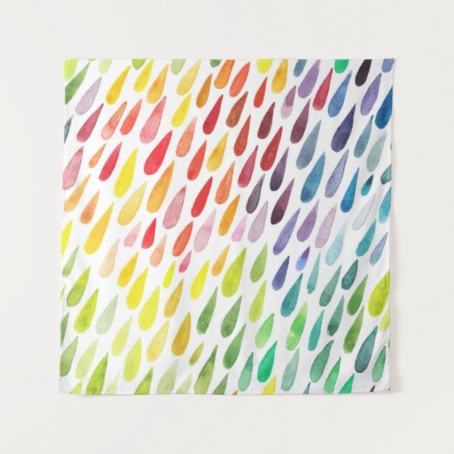 Colourful Watercolor Splash Set Tapestry (Front)