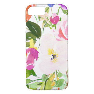 Colourful Watercolor Spring Blooms Floral iPhone 8/7 Case