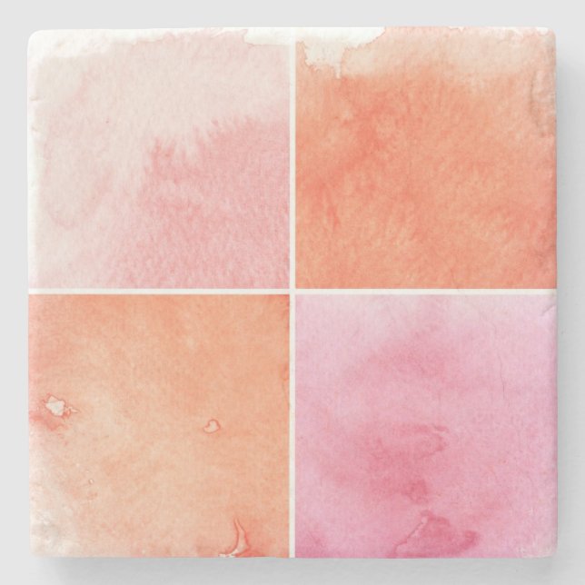 colourful watercolor stone coaster (Front)