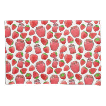 Colourful watercolor strawberries & jams