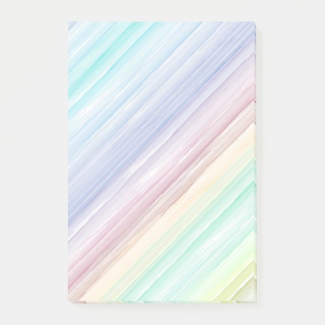 Colourful watercolor stripes pattern post-it notes (Front)