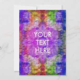 Colourful Watercolor Tie Dye Invitation Blank Card