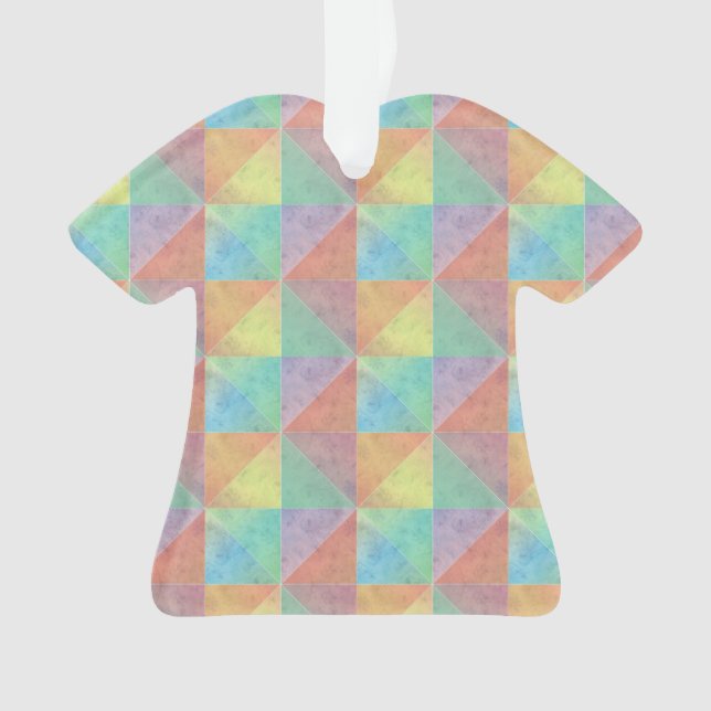 Colourful Watercolor Triangles Pattern Ornament (Front)