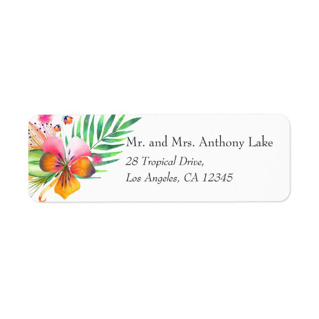 Colourful Watercolor Tropical Summer Beach Wedding (Front)