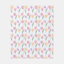 Colourful Watercolor Tulips Flower Pattern