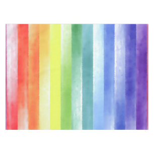 Colourful Watercolor Vertical Rainbow Pattern Tablecloth