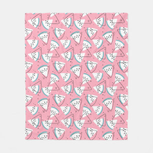 Colourful Watercolor Watermelons Fleece Blanket