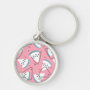 Colourful Watercolor Watermelons Key Ring
