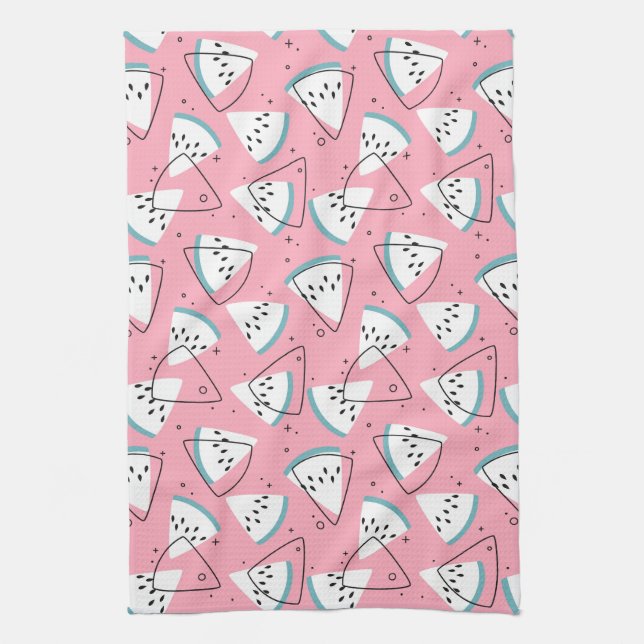 Colourful Watercolor Watermelons Tea Towel (Vertical)