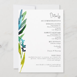 Colourful Watercolor Wedding Details Enclosure Invitation