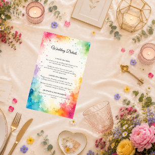 Colourful Watercolor Wedding Enclosure Card