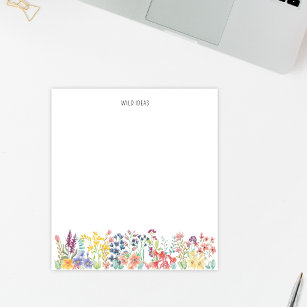 Colourful Watercolor Wildflower Floral Customise  Notepad