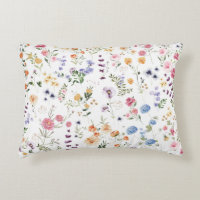 Colourful Watercolor Wildflower Floral Garden