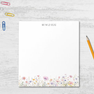 Colourful Watercolor Wildflower Floral Wild Ideas Notepad