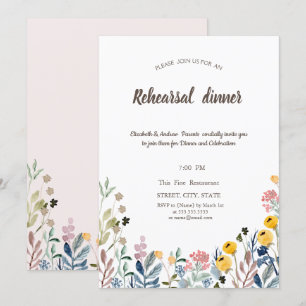 Colourful Watercolor Wildflower Meadow Invitation