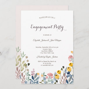 Colourful Watercolor Wildflower Meadow Invitation