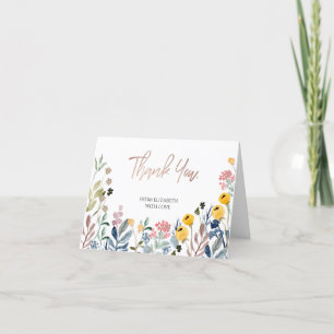 Colourful Watercolor Wildflower Meadow Thank You C Card