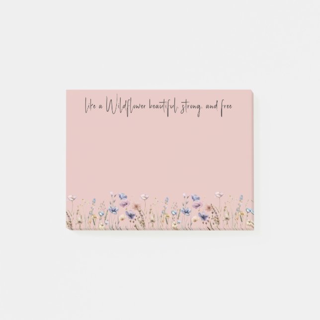 Colourful Watercolor Wildflower Post-it Notes (Front)