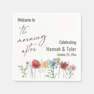 Colourful Watercolor Wildflower The Morning After Napkin