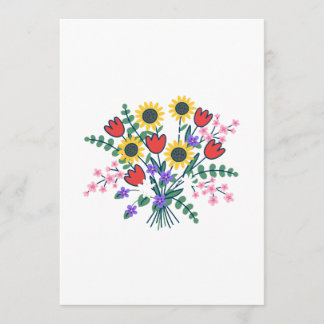 Colourful Watercolor Wildflower Wedding Program Ca Programme