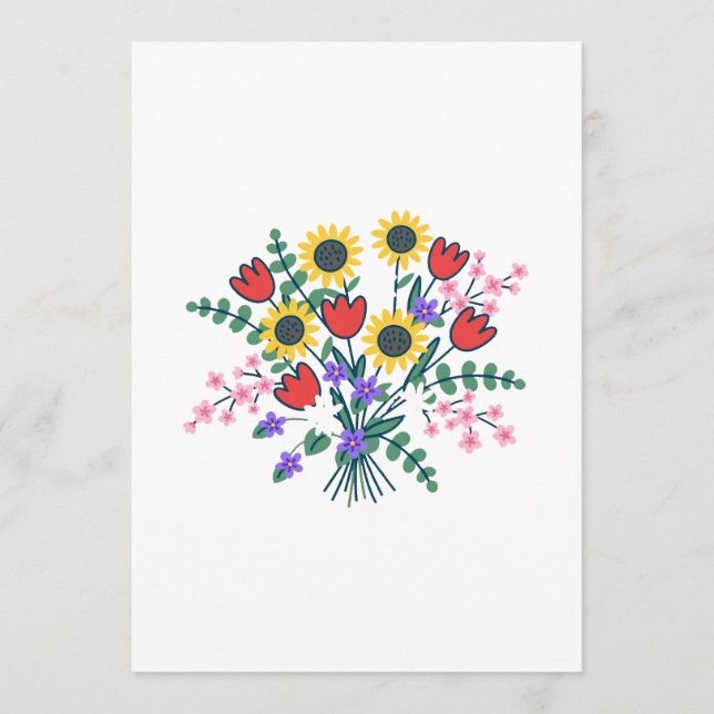 Colourful Watercolor Wildflower Wedding Program Ca Programme (Front)