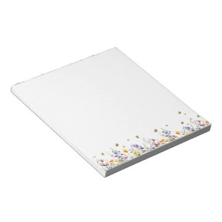 Colourful Watercolor Wildflower with Butterfly Notepad