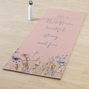 Colourful Watercolor Wildflower Yoga Mat