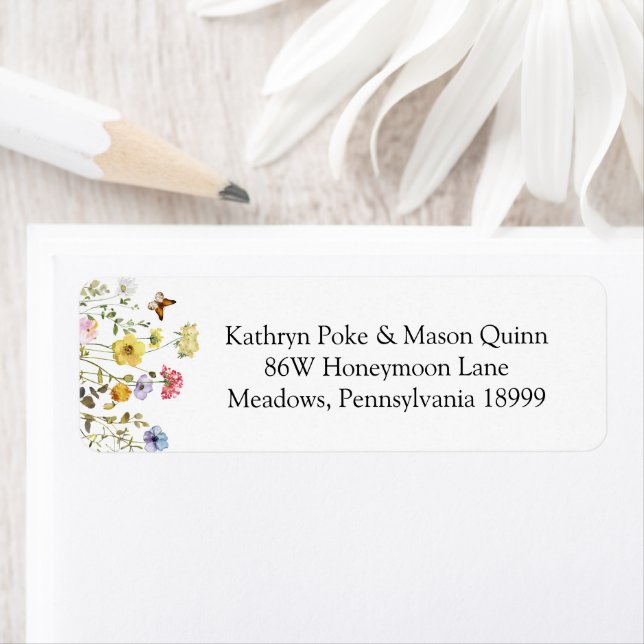 Colourful Watercolor Wildflowers & Butterflies (Insitu)