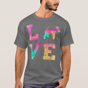 Colourful Watercolor Wire Fo Terrier Mum Dog Art 4 T-Shirt