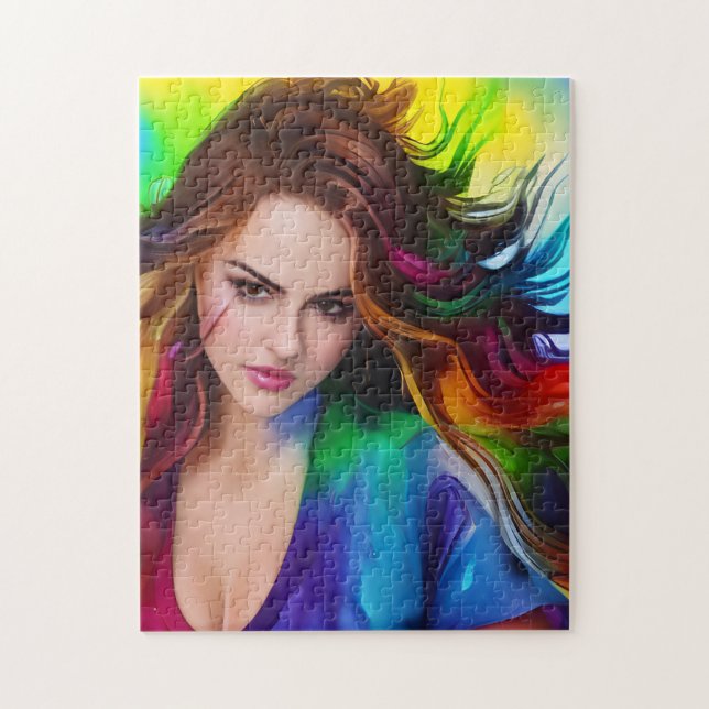 Colourful Watercolor Woman Jigsaw Puzzle (Vertical)
