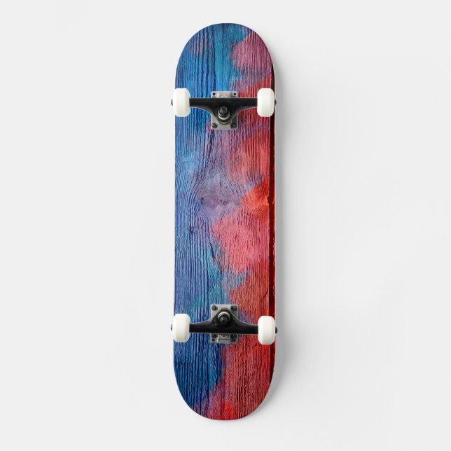 Colourful Watercolor Wood Abstract #12 Skateboard (Front)