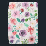 Colourful Watercolors Flowers Pattern iPad Pro Cover<br><div class="desc">Elegant modern watercolors flowers pattern with optional monogram.</div>