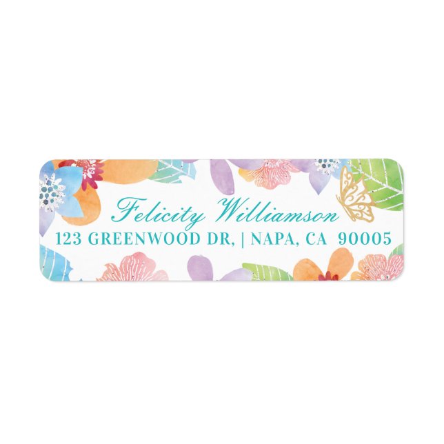 Colourful Watercolour Botanical Florals & Leaves (Front)