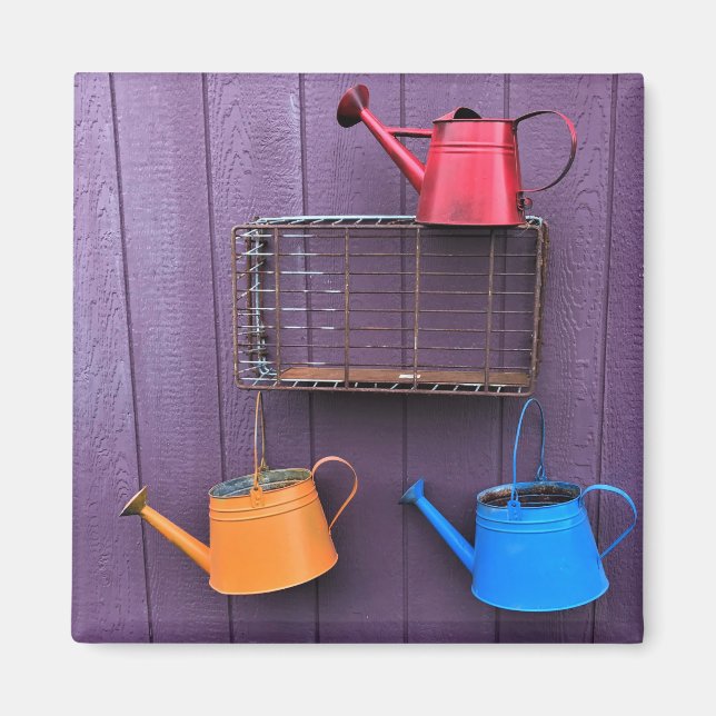 Colourful Watering Cans Magnet (Front)