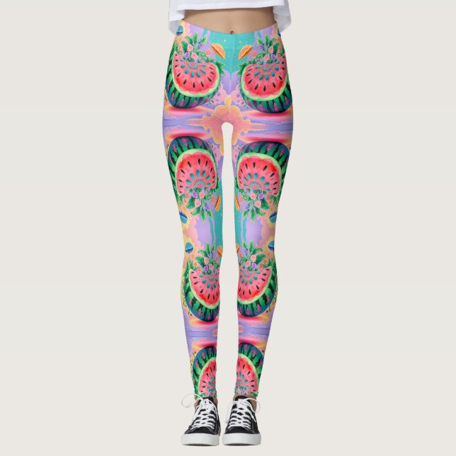 Colourful watermelon leggings (Front)