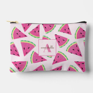 Colourful watermelon slices monogram accessory pouch
