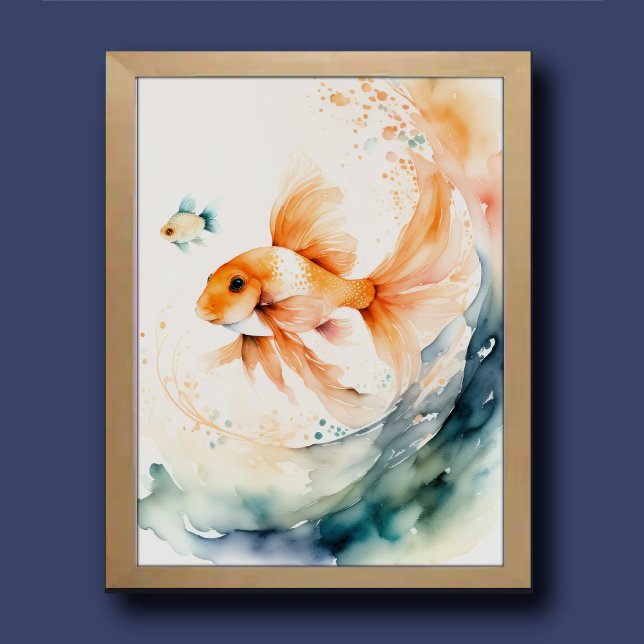 Colourful Waterolor Goldfish Poster (Creator Uploaded)